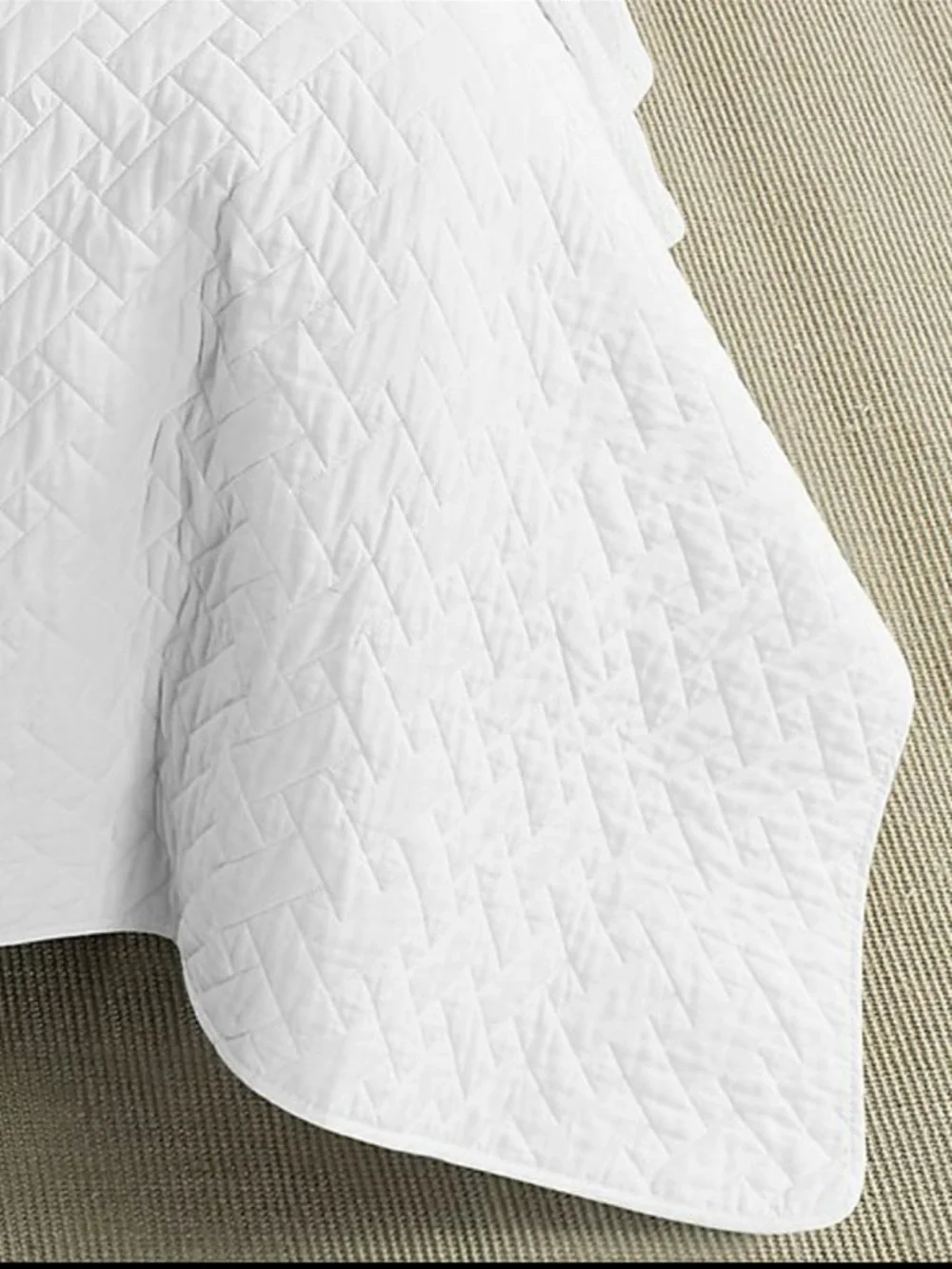 Tommy Bahama Twin Solid Raffia Quilt Bedding Set White NWT